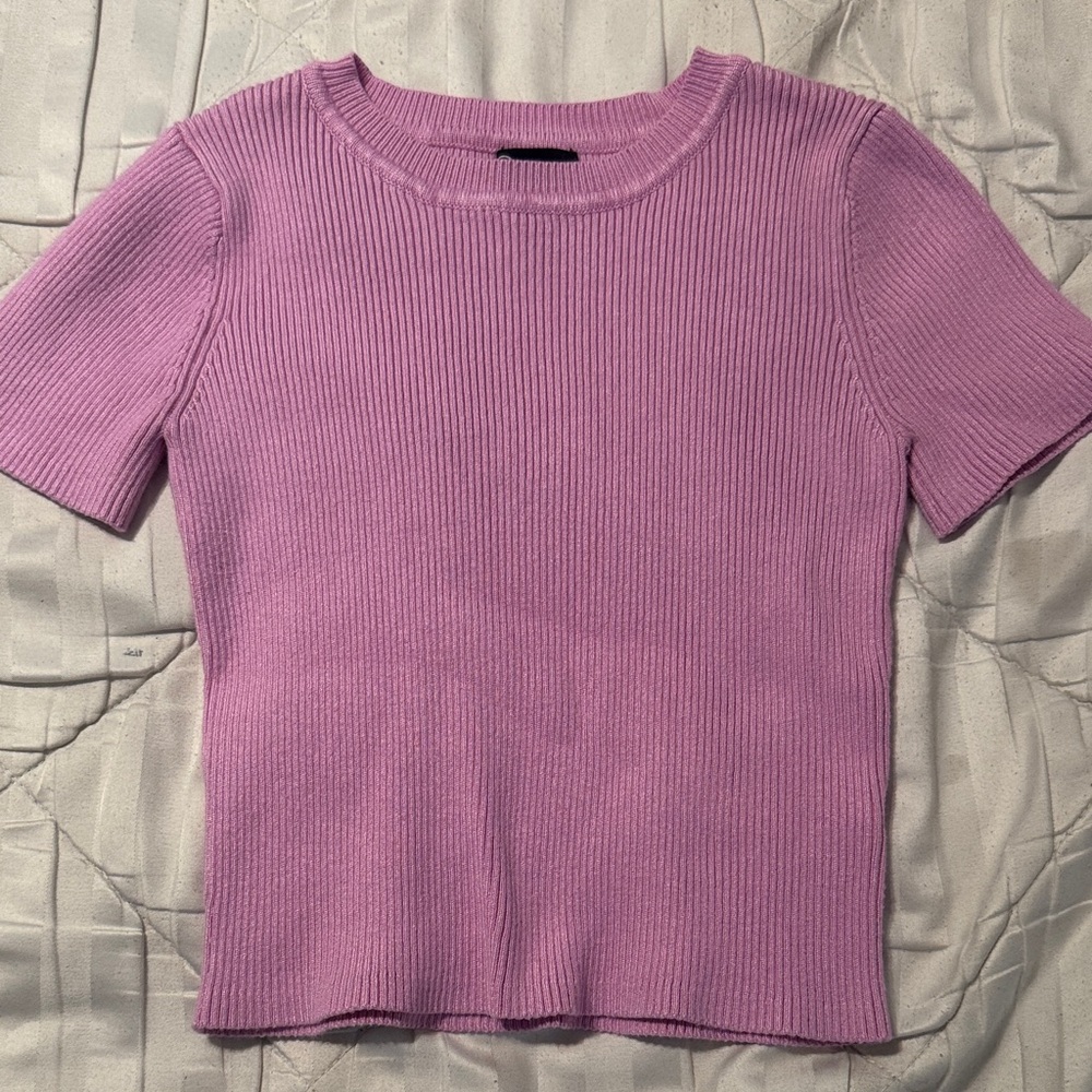 Art Class Ribbed Purple Top